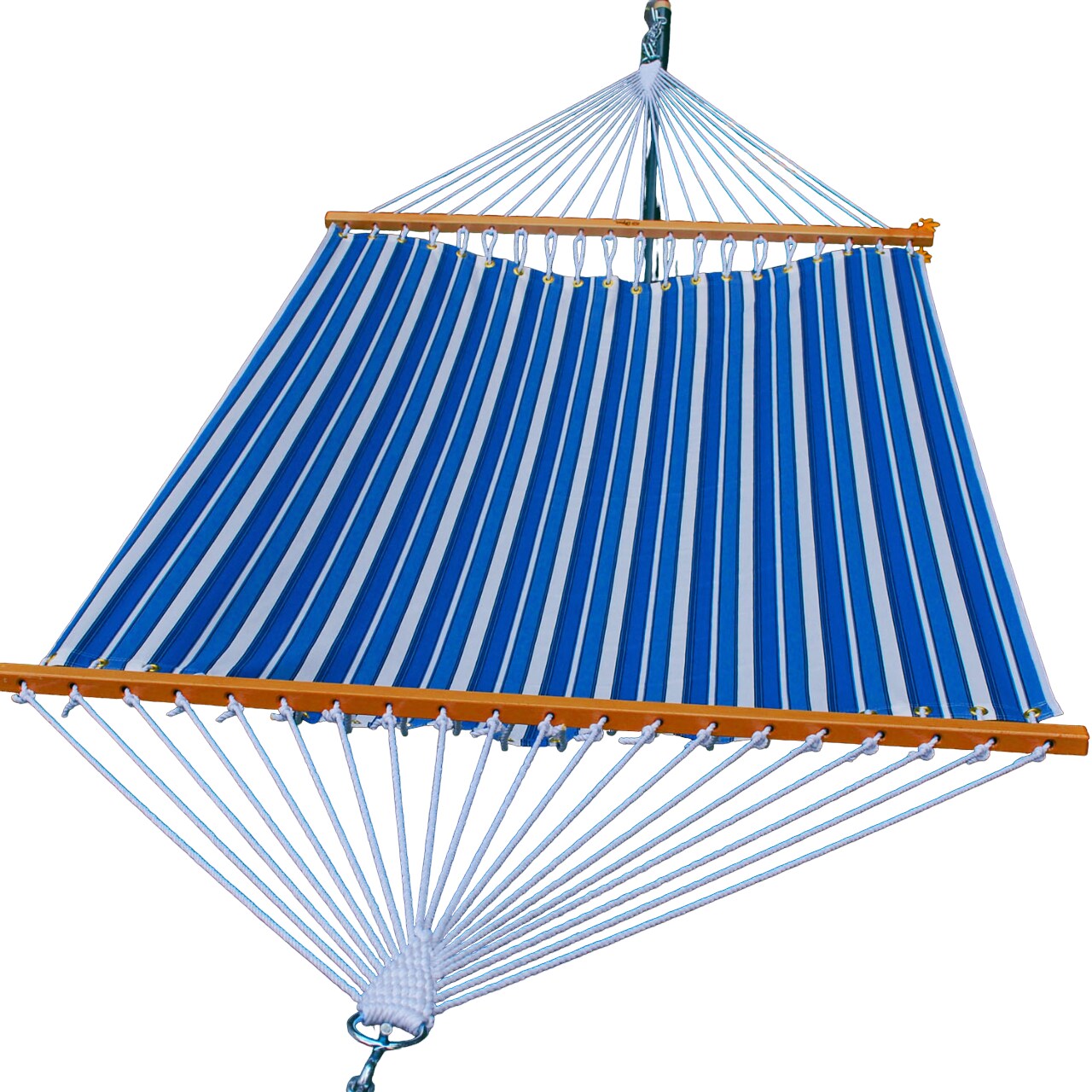The Hamptons Collection 82" x 55" Blue and White Tropical Palm Striped Hammock